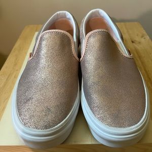 Vans Pink Glitter Slip On
